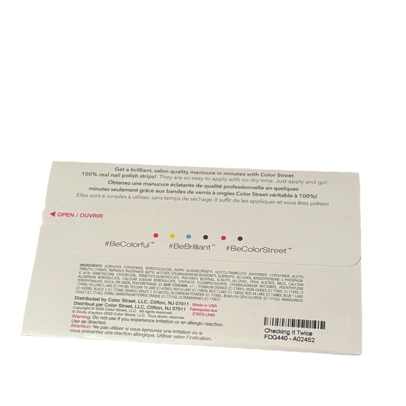 Color Street CHECKING IT TWICE Red Gold Green Glitter Argyle Print Christmas Set - Picture 4 of 7